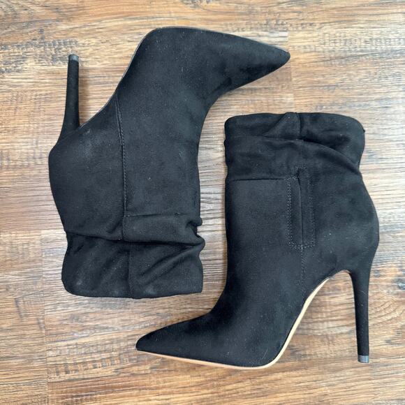 Jessica Simpson JS-Lalie 5M Black Supreme Microsuede slouch stiletto heel bootie - Picture 6 of 7